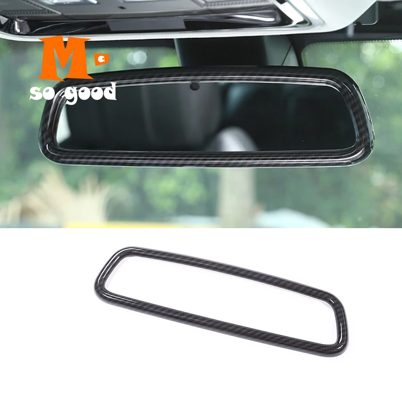 ABS Carbon fiber car front Interior View Mirror Cover Trim Car-Styling For Jaguar XF XE XFL F-PACE 2016 2017 2018 accessories