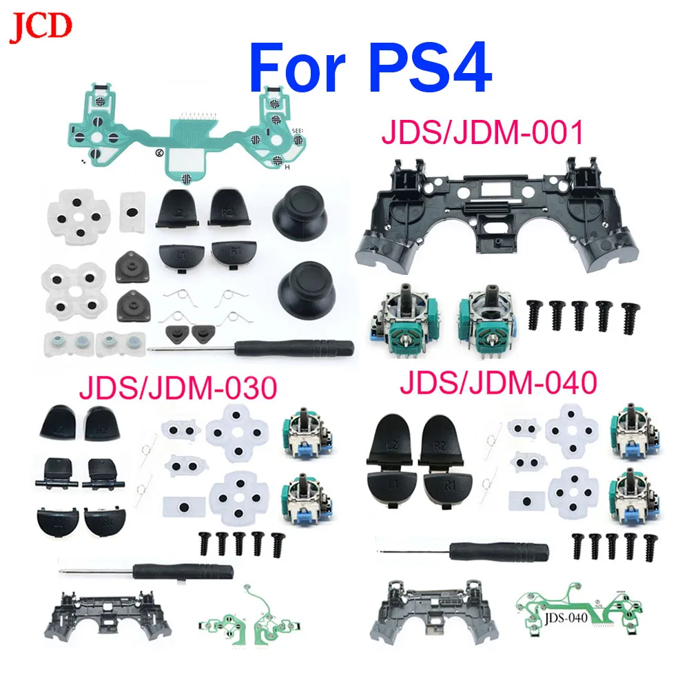 

JCD 1Set For PS4 Pro Slim Controller R2 L2 Trigger Buttons 3D Sensor Analog Thumb Stick Caps & Screws Tools