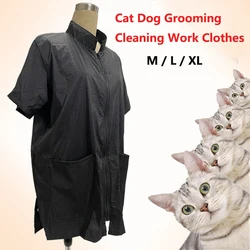 Waterproof and Breathable Cat Dog Grooming Cleaning Work Clothes M/L/XL Pet Groomer Overalls Anti-static Apron Pet Shop Uniform