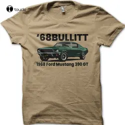 Steve M 68 Bullitt Mustang 390 Gt Retro Printed T-Shirt Tee