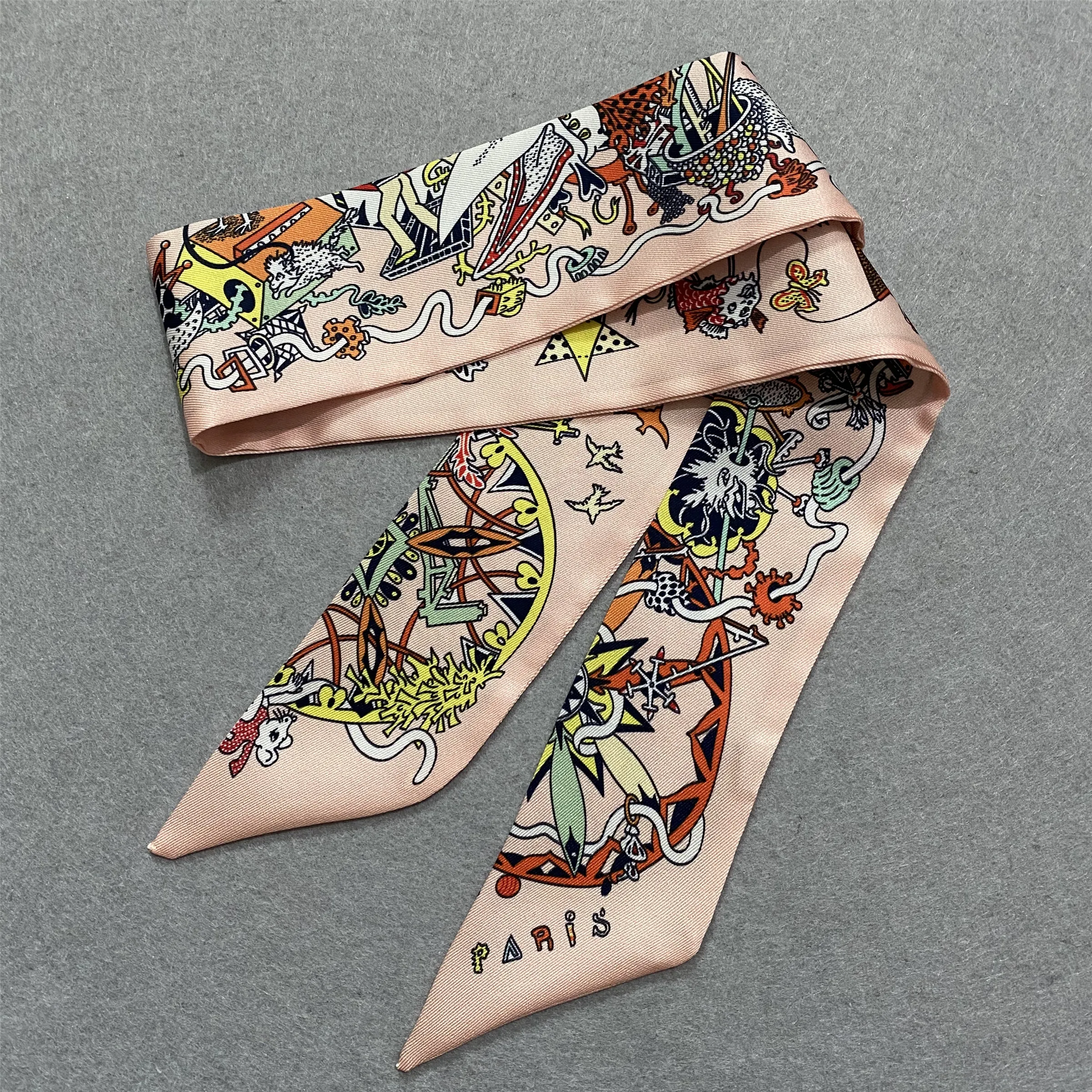 2023 Design Spring Skinny Scarf Women Silk Scarf For Ladies Luxury Brand  Letter Neck Bag Scarves Hair Foulard Headband