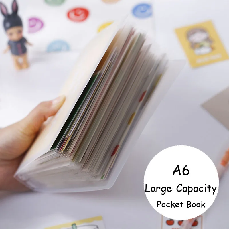 SKYSONIC A6 Cards Pocket 40 Sheets Book Large Capacity Organizer Memo/Bills/Ticket/Stickers Bag Holder Stationery Supplies