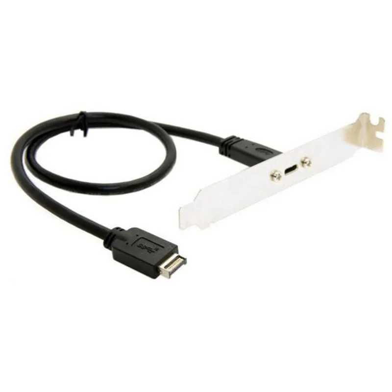 

USB3.1 USB 3.1 Front Panel Header type-e Type E to USB-C Type-C C Female Extension Cable 50cm 0.5m with Panel Mount Screw