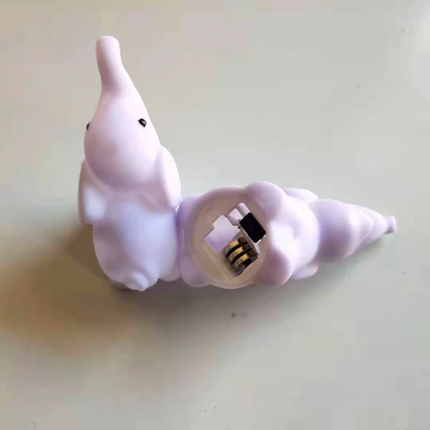 Luci notturne a LED per animali per ragazze e ragazzi-luce notturna in plastica-lampada a forma di elefante adorabile che cambia colore luce notturna per la scuola materna