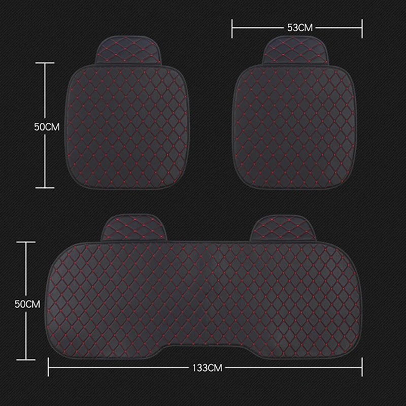 Universal Leather Car Seat Cover Cushion Front Rear Backseat Seat Cover Auto Chair Seat Protector Mat Pad Interior Accessories