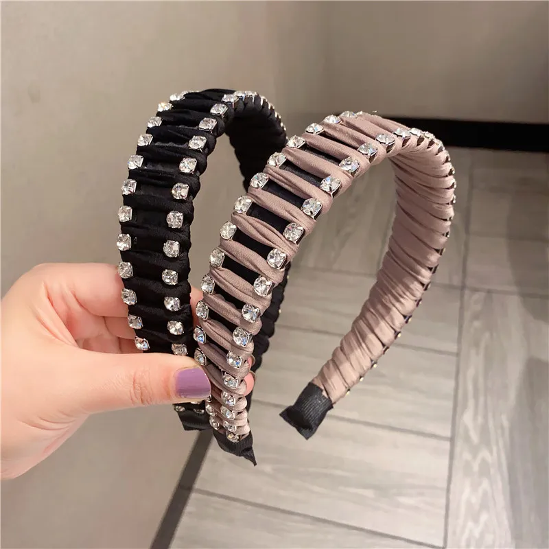 High-end Silk Bandage Wide Headband For Women China Handmade Embroidery Weave Ribbon Striped Head Band Hair Accessories Headwear