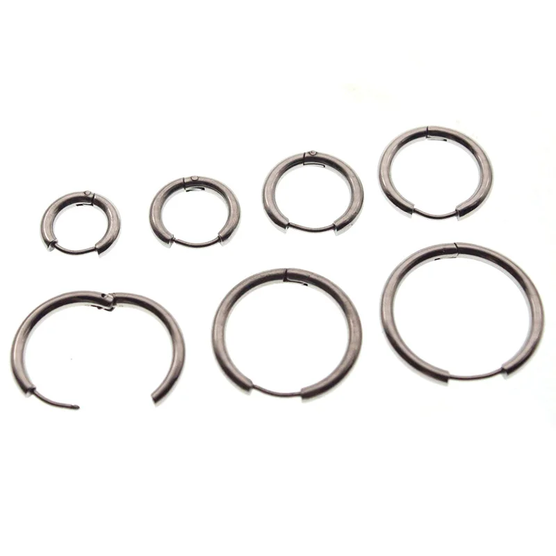 4pcs Earrings DIY Findings 316L Stainless Steel Earrings Loop for Women Men Ear Clip Simple Circle Earrings Statement Jewelry