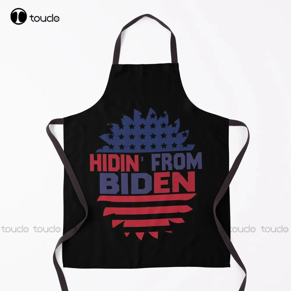 Pack Sat Hidin' From Biden Hiding Presidential Election Anti Joe Biden Flag Flower Apron Disposable Aprons