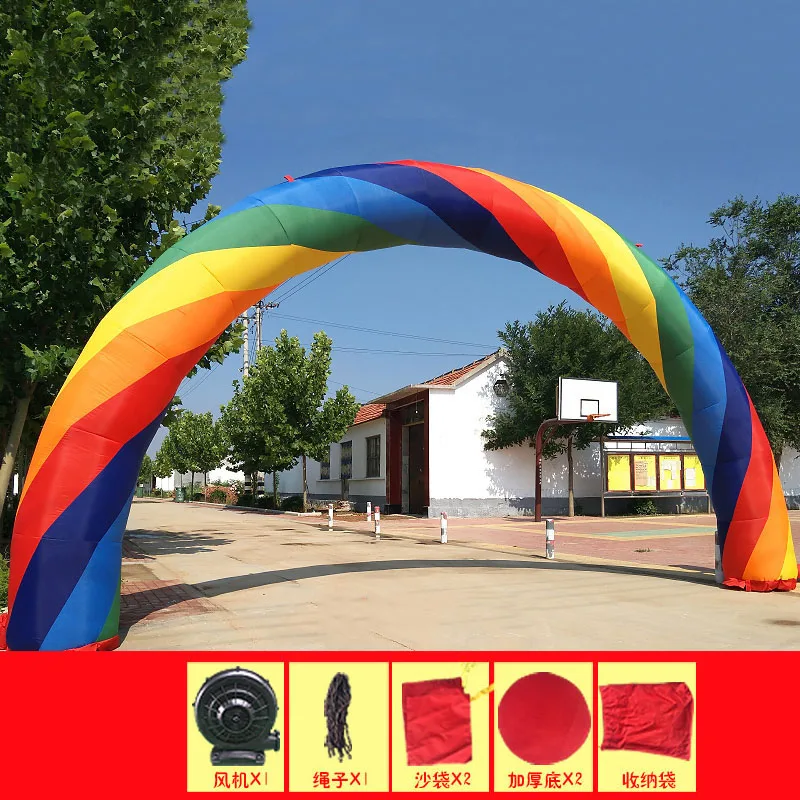 

Customizable 20ft*10ft D=6M/20ft inflatable Rainbow arch Advertising With 370W Blower