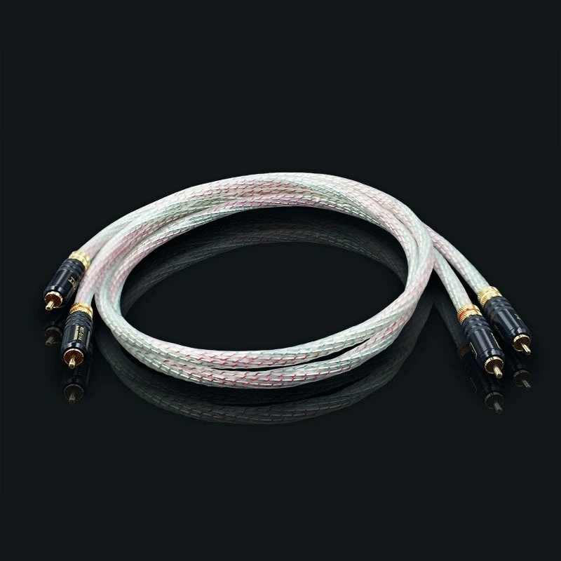 Pair Nordost Valhalla 7N silver plated audio RCA interconnect cable with WBT-0144  RCA plug connector