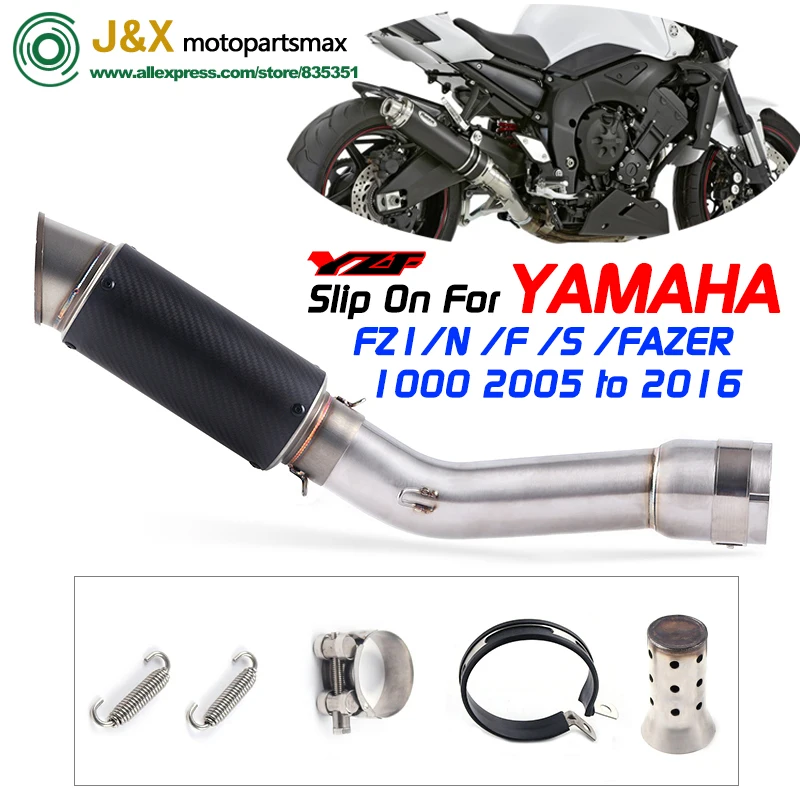 

Slip On For YAMAHA FZ1 N F S FAZER FZ1N FZ1000 Motorcycle Exhaust Escape Muffler Middle Link Pipe 2005-2016