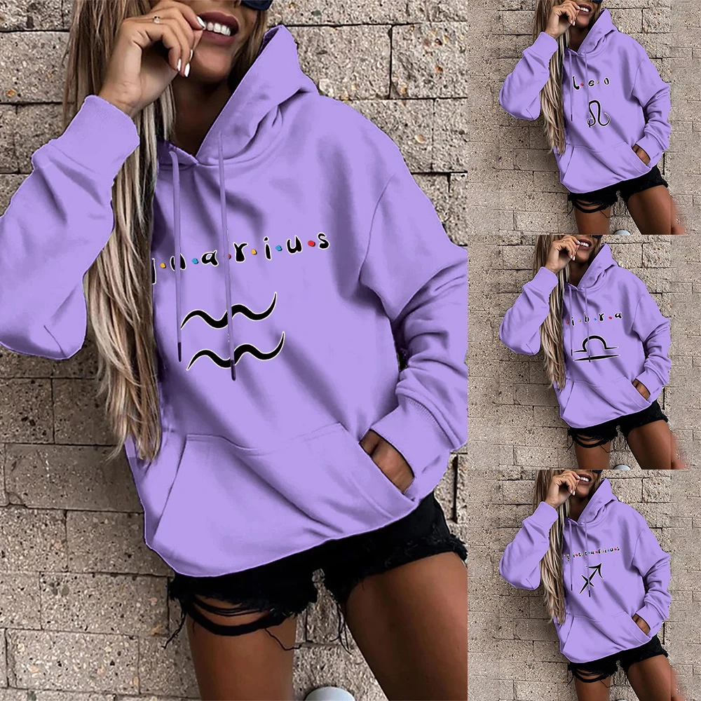 New Hoodie Streetwear Couple Sweater Fall Long Sleeve Hoodie Harajuku Hoodie Constellation Print Sweater Student