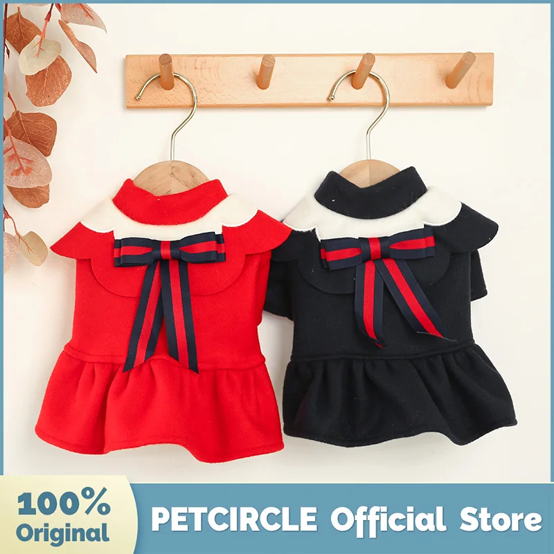 PETCIRCLE Dog Puppy Clothes Petal Collar Bow Dress Fit Small Dog Pet Cat All season Pet Cute College Costume Dog Cloth Dog Skirt