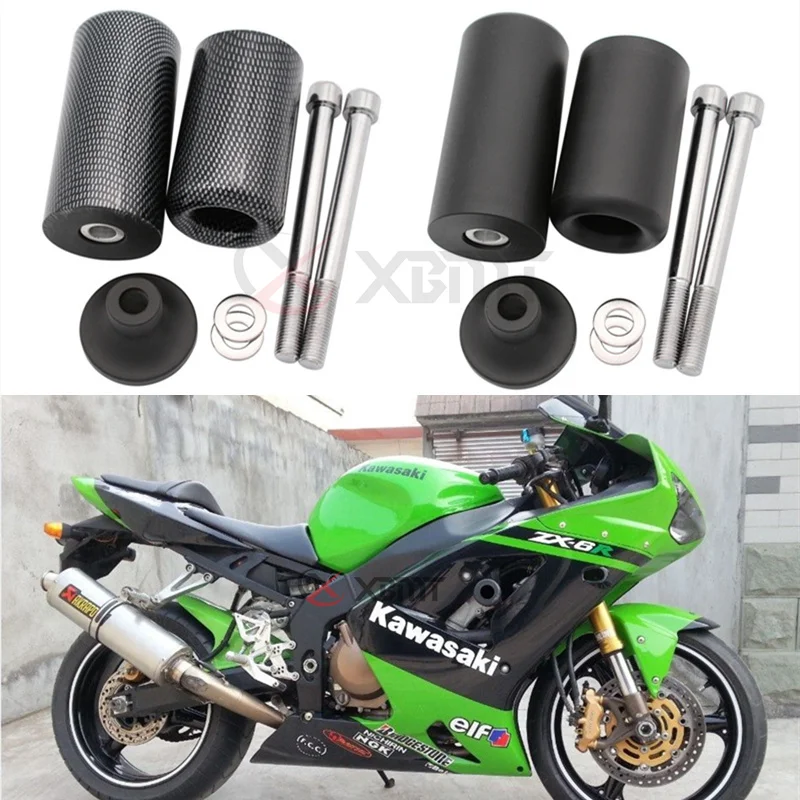 

No Cut Motorcycle Frame Sliders Crash Falling Protection For Kawasaki Ninja ZX-6R ZX6R ZX6RR 2003-2004