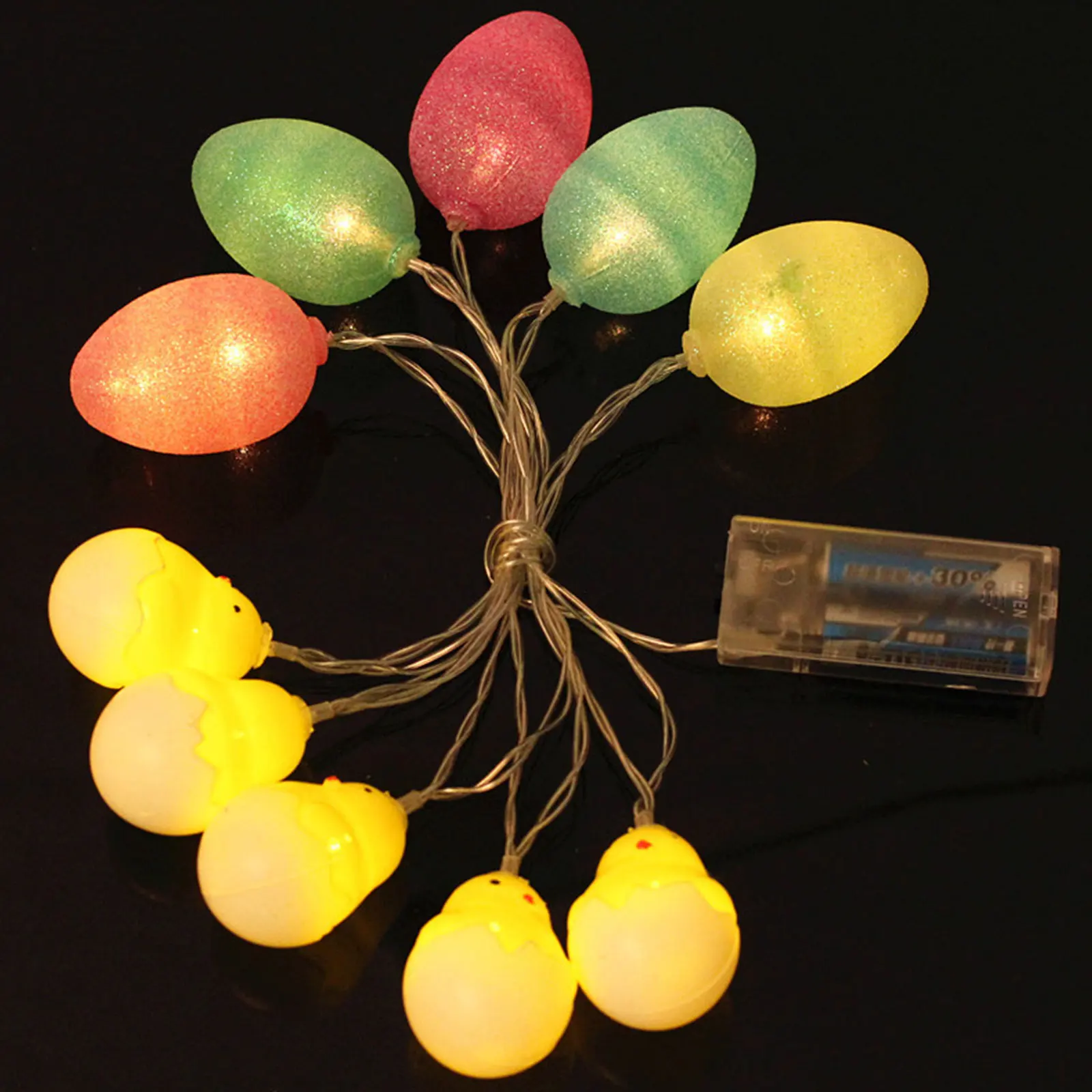 Ostern Licht Saiten Kleine Huhn Form Beleuchtung Geknackt Eier Ornament Hause Dekoration 4,5 V Batterie 10 stücke/20 stücke lampen