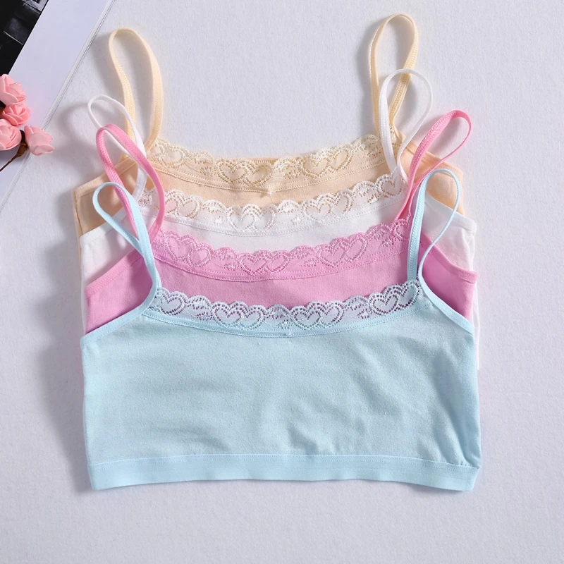 Young Girls Lace Bra Puberty Teenage Soft Cotton Underwear Training Bra Clothing