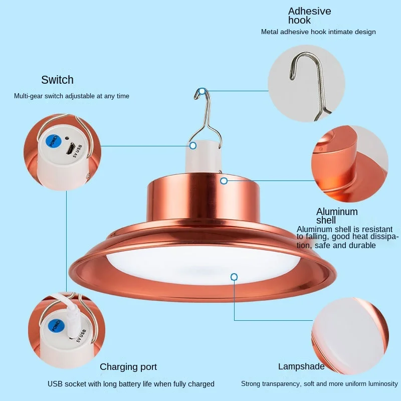 LED Charging UFO Lamp, Night Market Stall, Stall Lighting, Multi-Function Charging Bulb, Highlight, Household Emergency Light