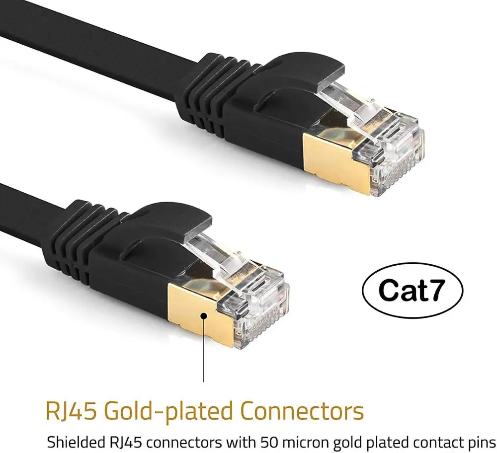 Cat 7 Cable de red Ethernet RJ45 Cat7 UTP, Cable de red de Internet plano, Cables de parche Ethernet para enrutador, LAN, PC, 1m, 1,5 m, 2m, 3m