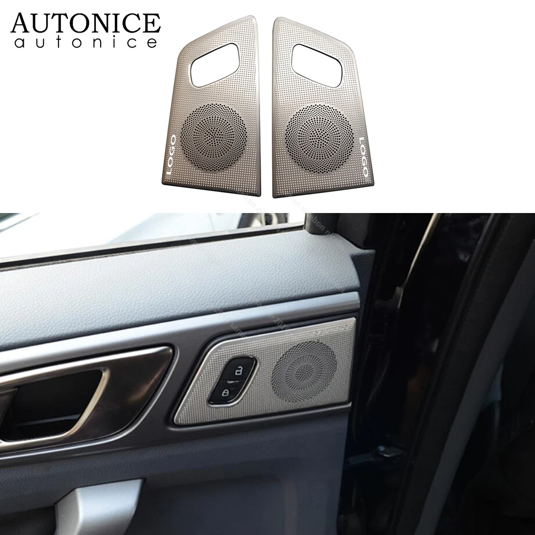 2pc Stainless Postern Door Speaker Audio Ring Cover Trim Fit for Ford  Everest Endeavour 2015 2016 2017 2018 2019 2020 2021