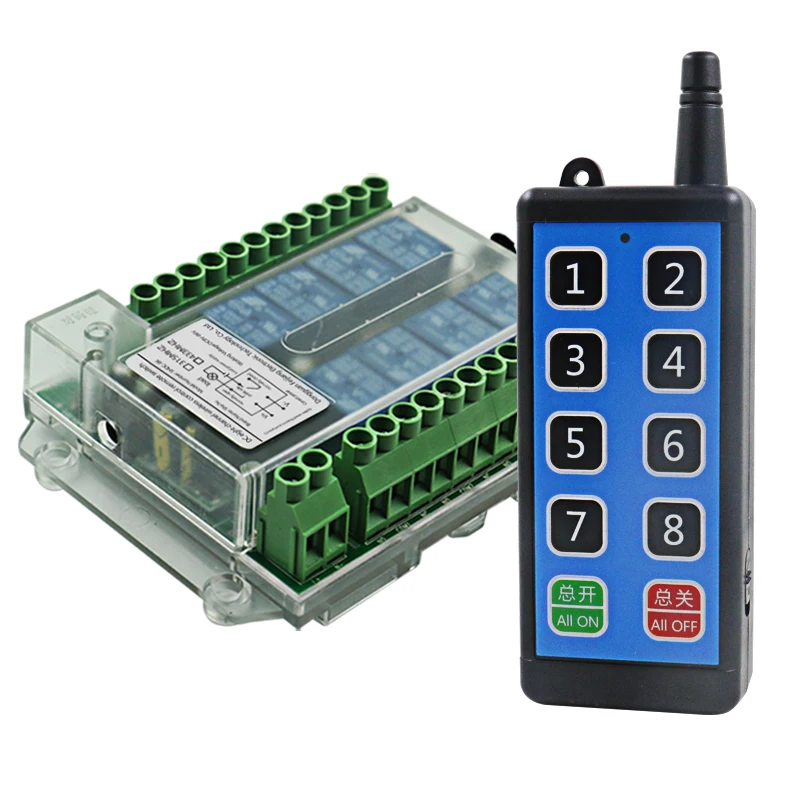 8 channel wireless rf remote control switch 12v /24v/36v/220VRemote Cont wireless remote motor control switch