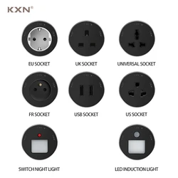 KXN Electric EU US UK AU FR Universal Standard Adapter Plugs Wireless Kitchen Wall Socket For Power Track Extension Outlet