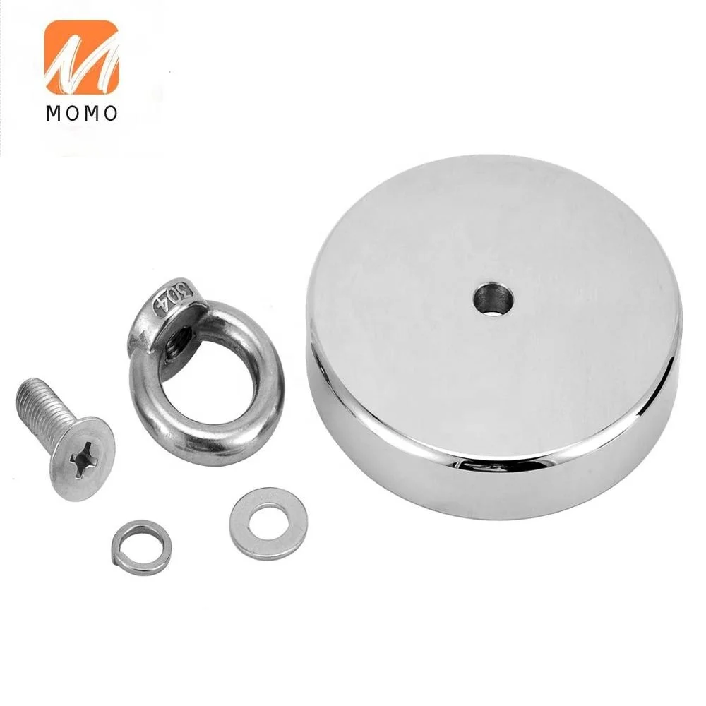 580 Kg Neodymium Fishing Magnet, N52 Super Strong , Perfect for Magnetic Fishing, Diameter 120 mm with Eyelet