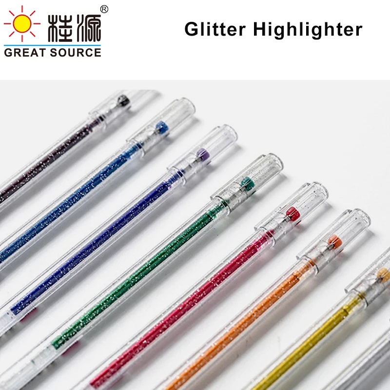 Metal Glitter Highlighter Pen Metalic Colorful Ink Pen DIY Pen 8 Colors Per Set ( 1 Set)
