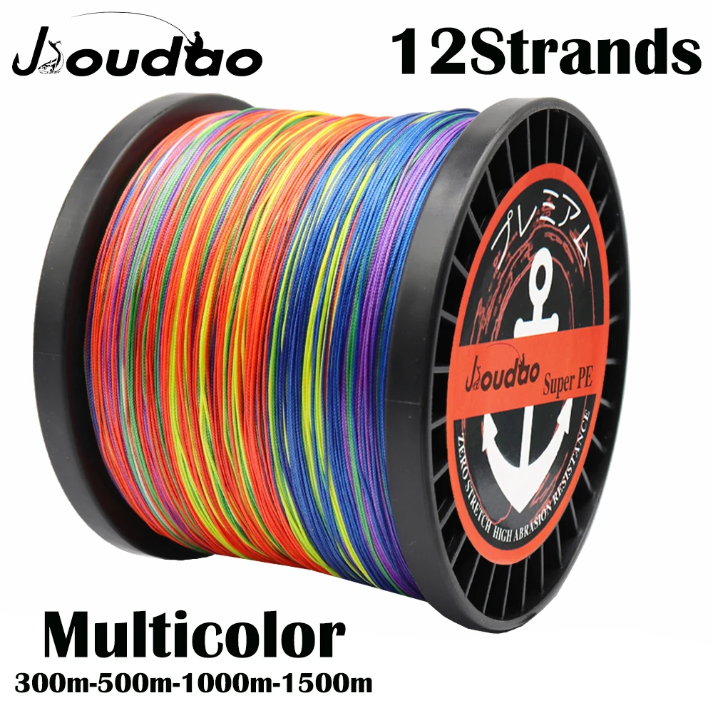 12 Strands 300M/500M/1000M/1500M Super Strong PE Braided Fish Line 40LB-205LB Multicolor Saltwater Fishing Weave Braid Wire