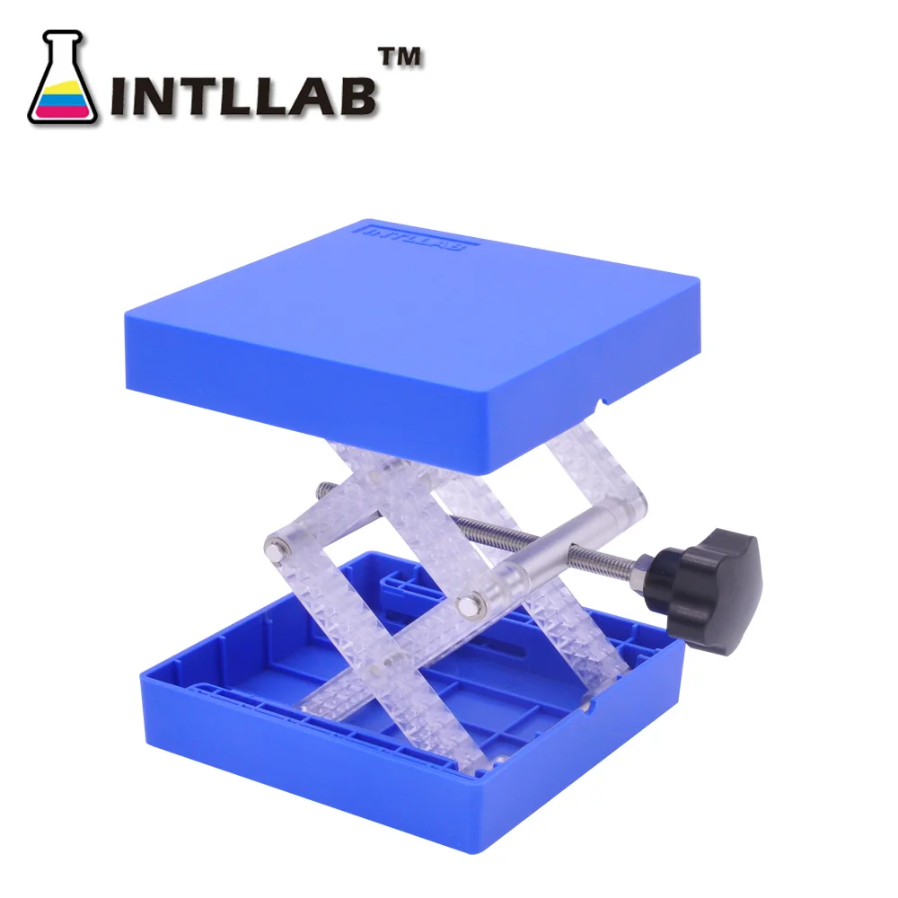 Laboratory Lifting Platform Stand Rack Scissor Jack Bench Lifter  Lab jack 100x100mm By Plastic And Resistant Stainless Steel