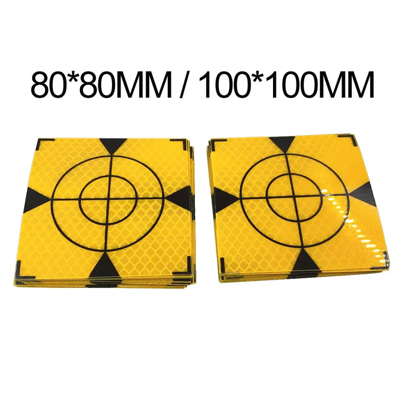 Yellow Reflector Sheet For Total Station 20 Pcs 80 or 100 mm Triangle Reflector Sheet Reflective Tape Target New Arrival 2021