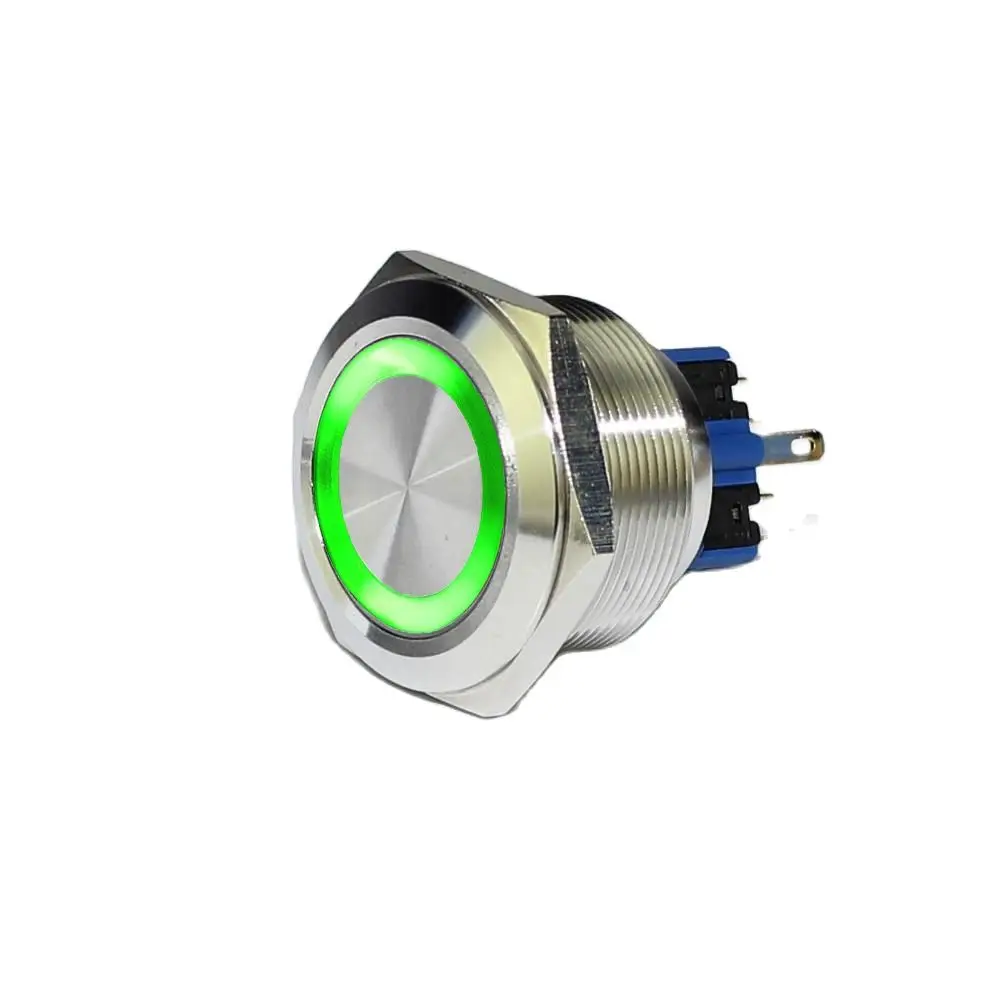 

25mm Waterproof 3V, 6V,12V,24V,230V Ring LED Metal 6 Pins Reset Push Button Anti Vandal Electric Switch 25mm