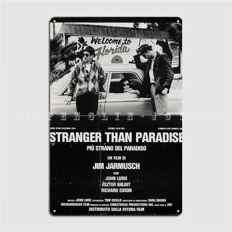 Stranger Than Paradise 1984 Jim Jarmusch Metal Sign Cinema Garage Club Bar Designing Plaques Tin Sign Posters