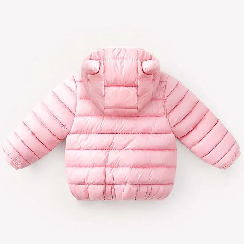 1-6 Years Autumn Winter Cotton Hooded Children Down Jackets For Girls Candy Color Warm Kids Down Coats Boys Outerwear Clothes