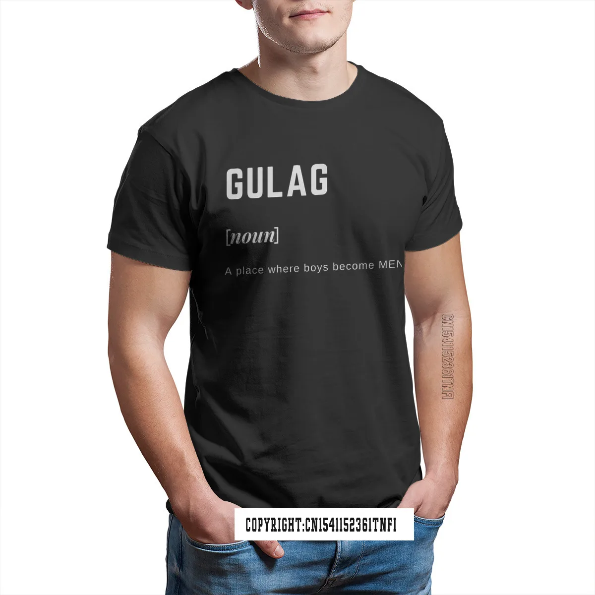 

Warzone Gulag Classic COD Black Ops Cold War Black TShirt Homme T Shirt Graphic Tees 100% Cotton Punk Men