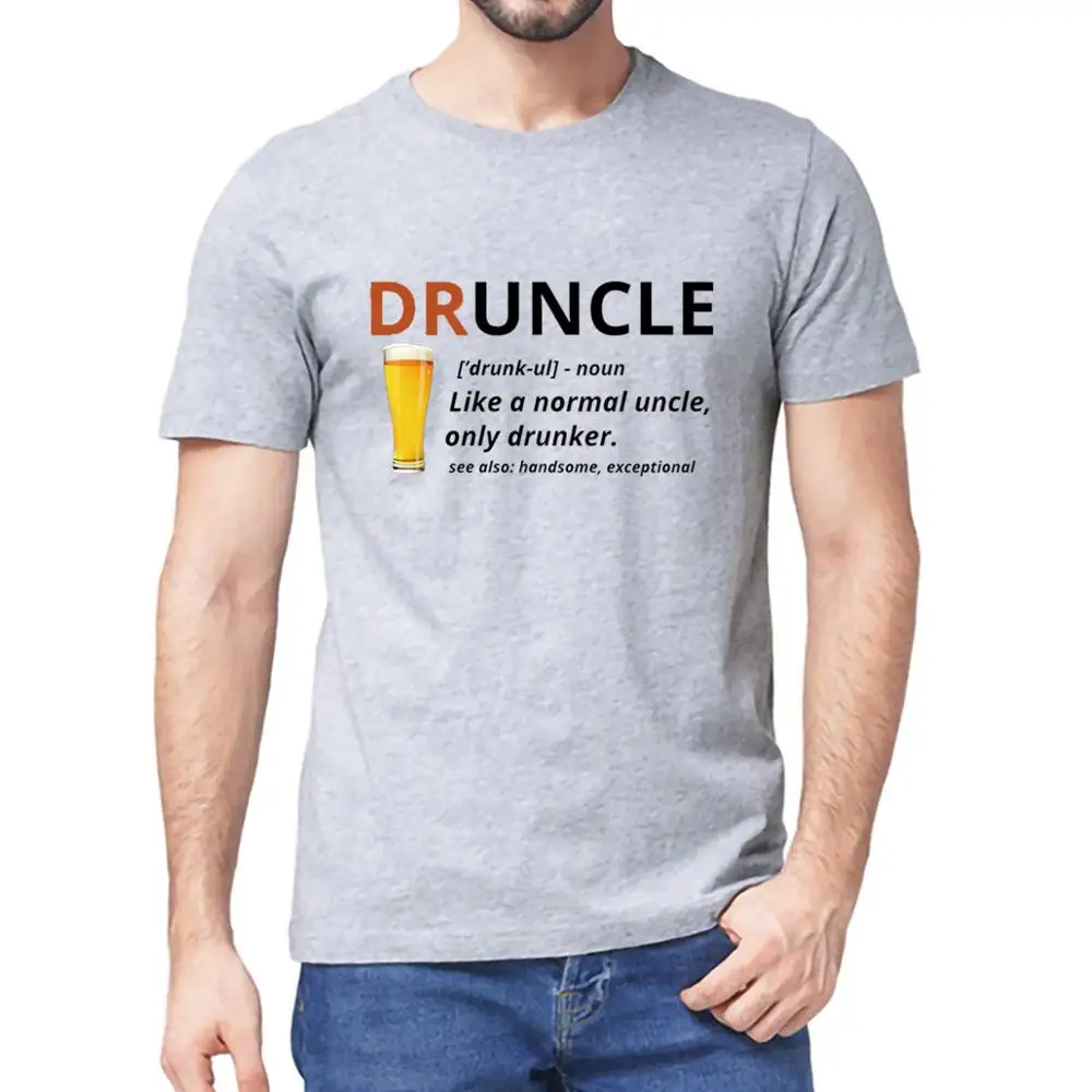 Unisex 100% Cotton Druncle Beer Definition Like A Normal Uncle Humor Men's Short Sleeve T-Shirt Women Soft Top Tee Novelty Gift