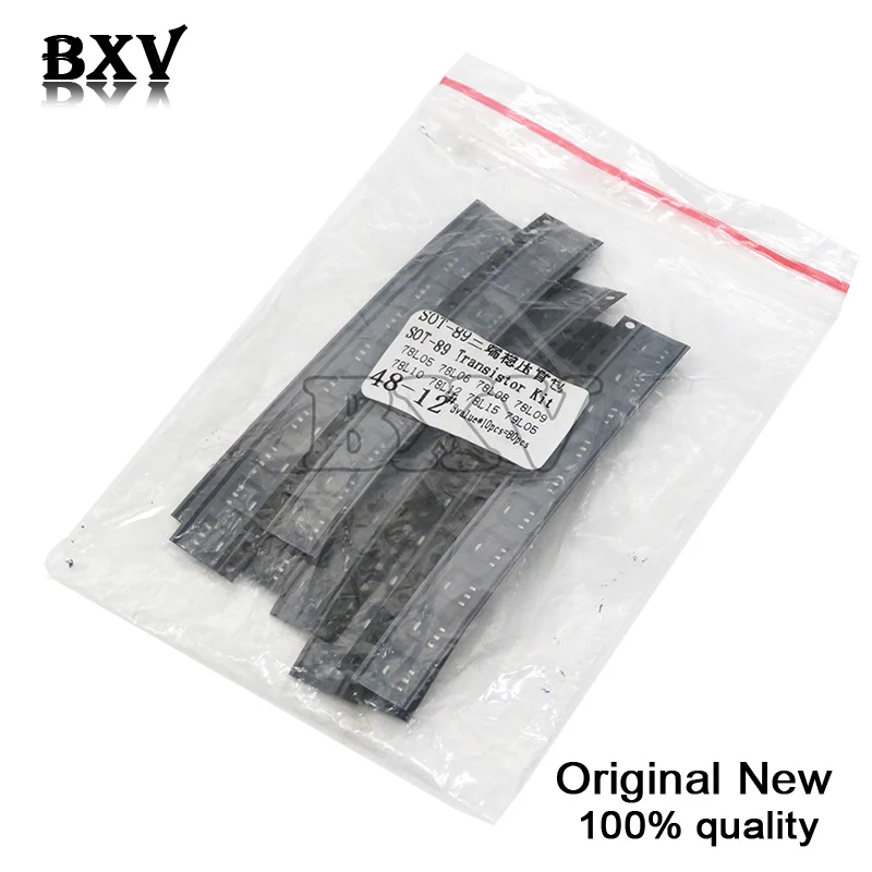 SOT-89 SMD Transistor Assorted KIT Total 8kinds X10PCS=80PCS Contains 78L05 78L06 78L08 78L09 78L10 78L12 78L15 79L05