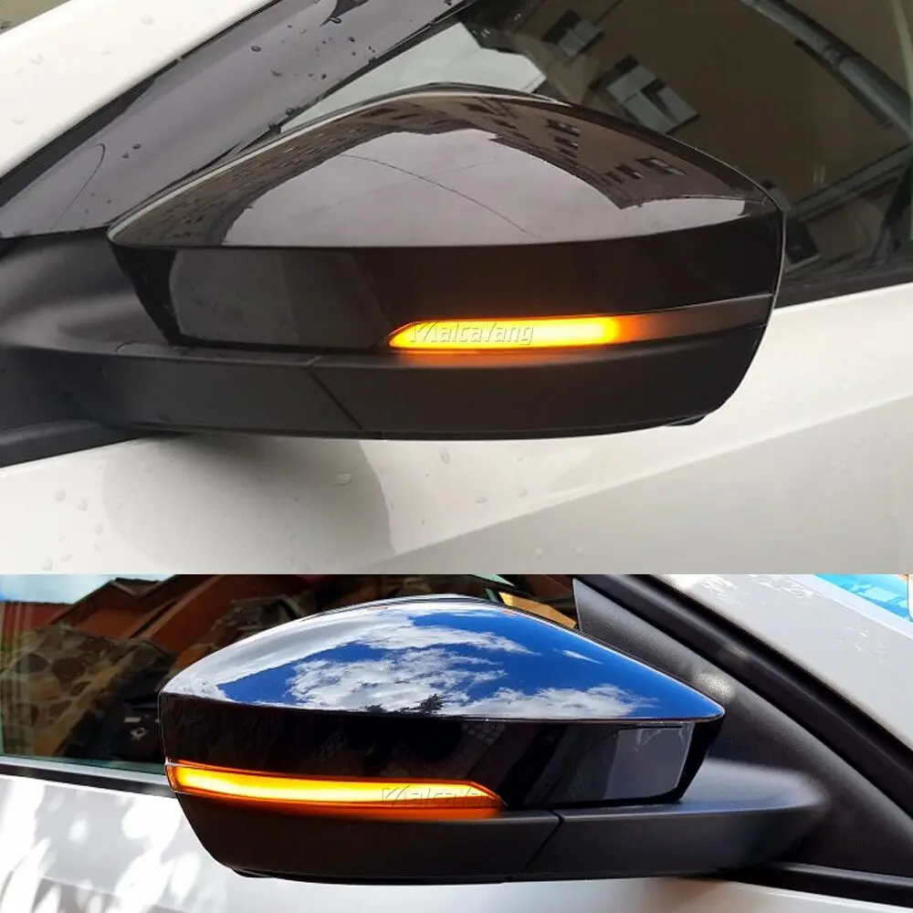 Lâmpada LED Poça para Skoda Octavia, Lâmpada Espelho Retrovisor, Indicador Pisca, VW T-roc Troc, T-Cross, Mk3, A7, 5E