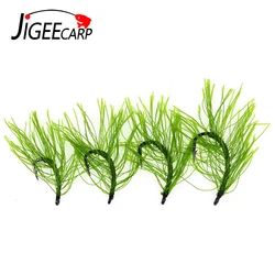 JIGEECARP 10pcs Camouflage Weed Carp Fishing Hook Water Grass Moss Carp Hook Pop Up Rig Bait Hooks Coated 2 4 6