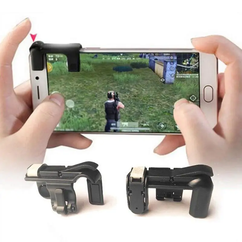 1 คู่โทรศัพท์มือถือเกมปุ่ม Controller และจอยสติ๊ก Survival เกม Grip ทริกเกอร์สำหรับมีด OUT/PUBG/ กฎ