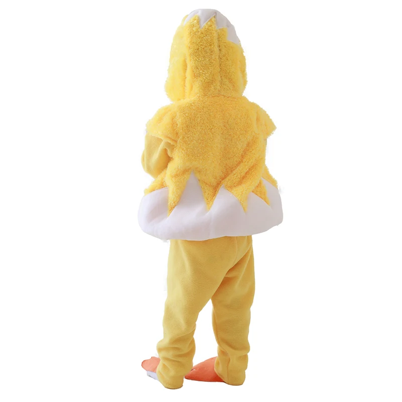 Kids Unisex Chicken Costume Yellow Chick Fantasy Plush Outfit Child Baby Halloween Easter Animal Suit