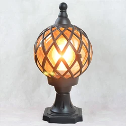 Waterproof Outdoor Pillar Lamp,Vintage Wall Post Light,Retro Garden Landscape Lamp,Villa led Outdoor Garden Lamp Glass Lampshade