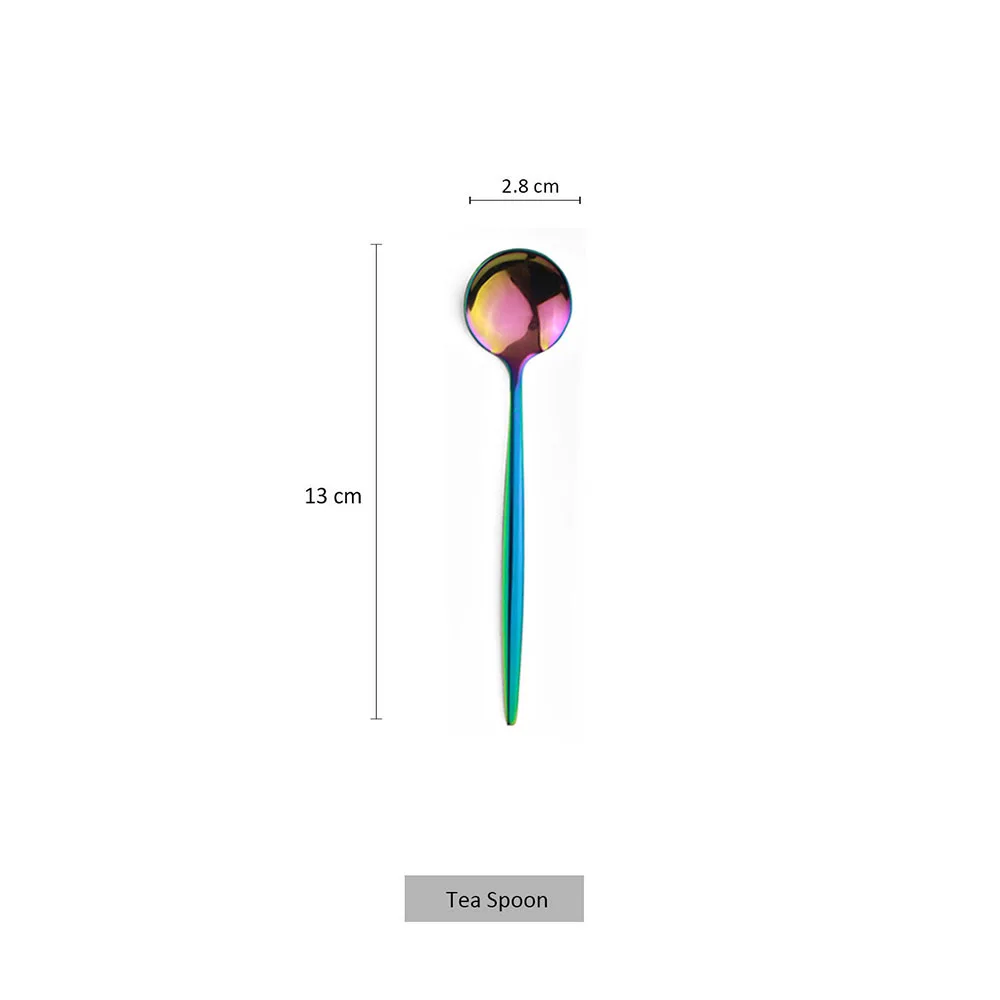 6Pcs Tea Spoon Polished Stirring Coffee Spoon Dessert Ice Cream Stainless Steel Spoons Kitchen Accessories Flatware