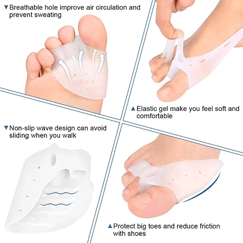 2 قطعة جل تو مفرشة أداة العناية بالقدم الورم مصحح أروح مستقيم العظام واقي إصبع القدم كبير باديكير مصحح #4