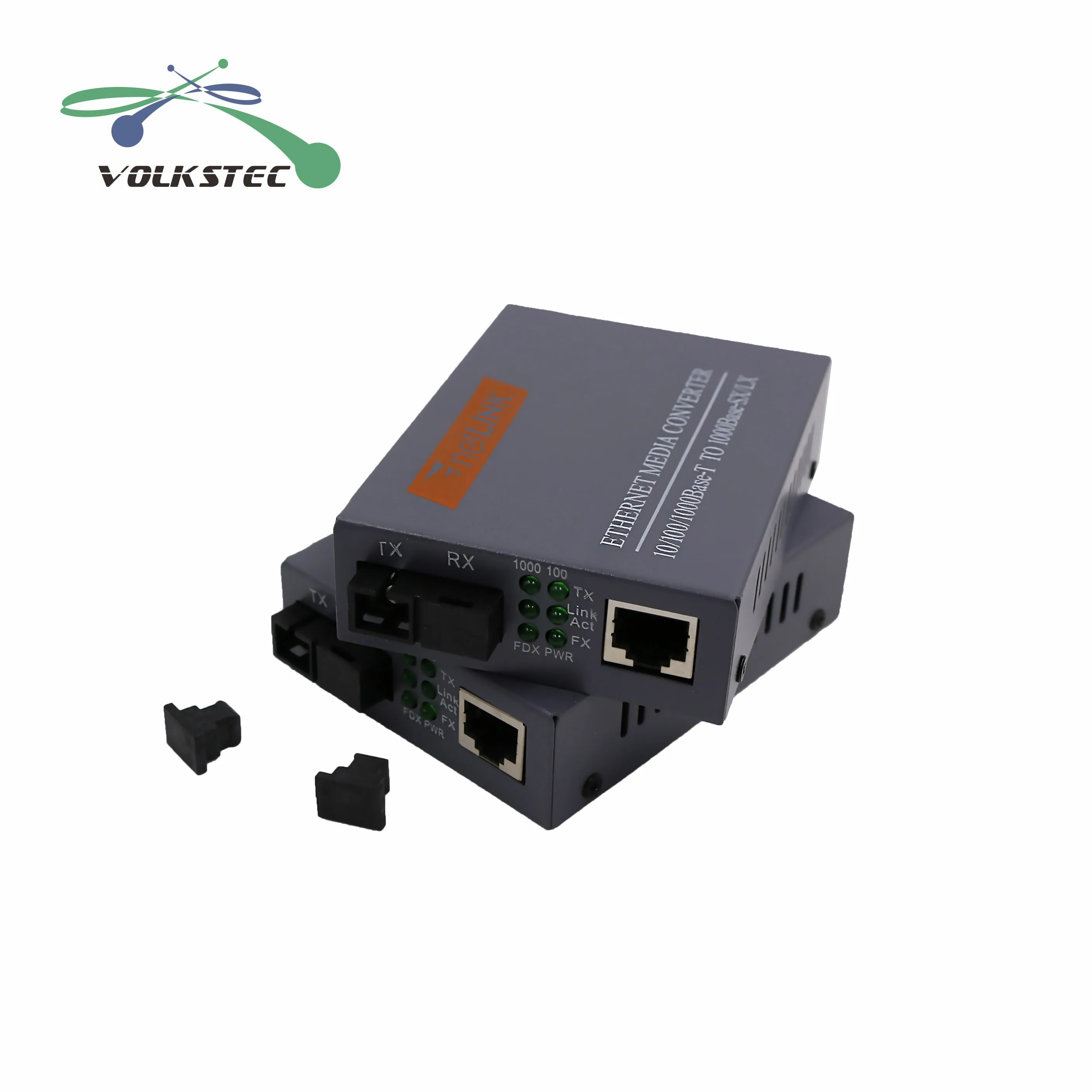 1 Pair HTB-GS-03 A/B Single Mode Gigabit Fiber Optical Media Converter 1000Mbps SC Port 20KM External Power Supply