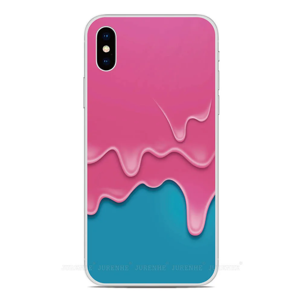 For iPhone 12 Mini 11 Pro XS Max XR X 6 7 8 Plus SE2 SE 2020 Melting Ice Cream Silicone Phone Case For iPod Touch 7 6 5 Cover