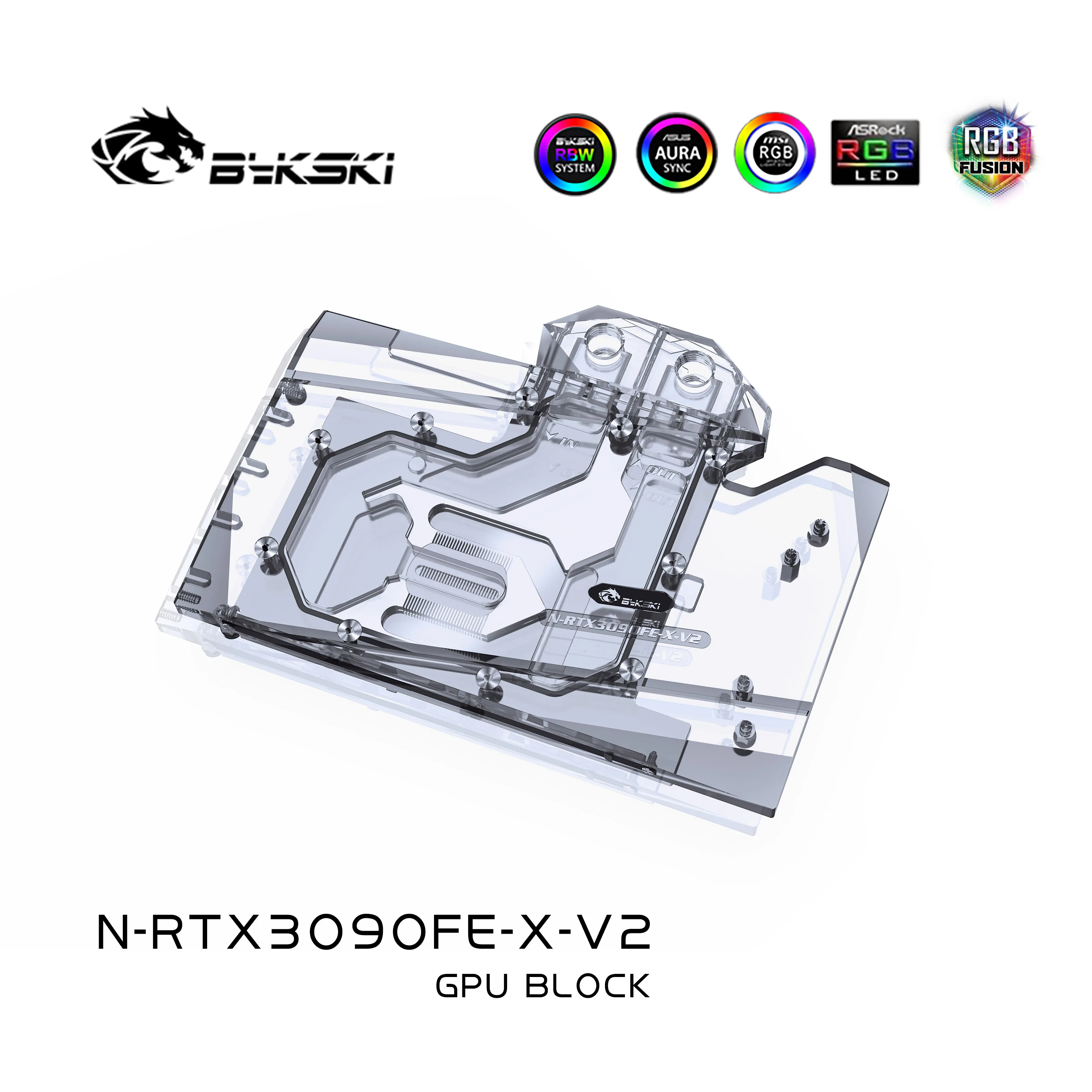 Imagem -02 - Bykski N-rtx3090fe-x-v2 pc Gpu Refrigerador de Água Placa Gráfica Vídeo Bloco Água para Nvidia Geforce Rtx3090 Fundador Edição