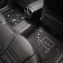 Car Mat Protection Pad Single Piece Cute and Interesting Anti-dirt Carpet in Car Cartoon Silk Ring Easy to Clean and Can Be Cut