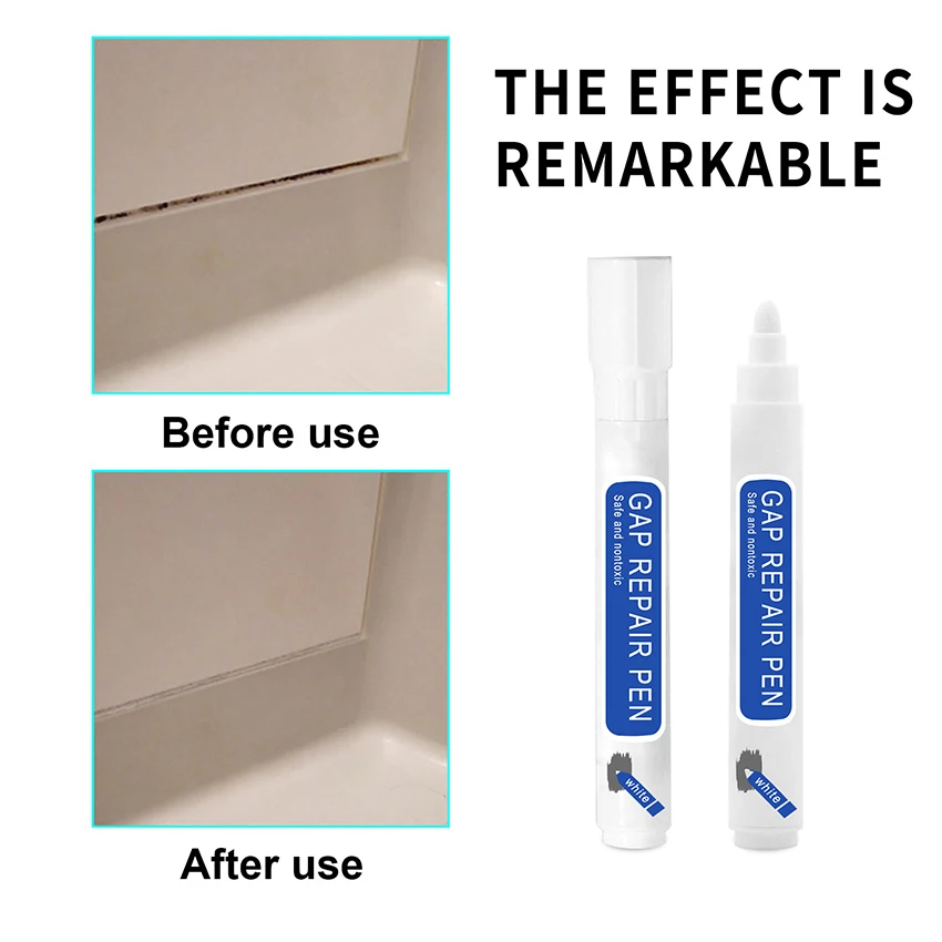 Grout Pen White Tile Paint Marker, 20ml, Waterproof Tile Grout Sealer Pen, Pen Renew Repair Marker for Tile Wall Floor