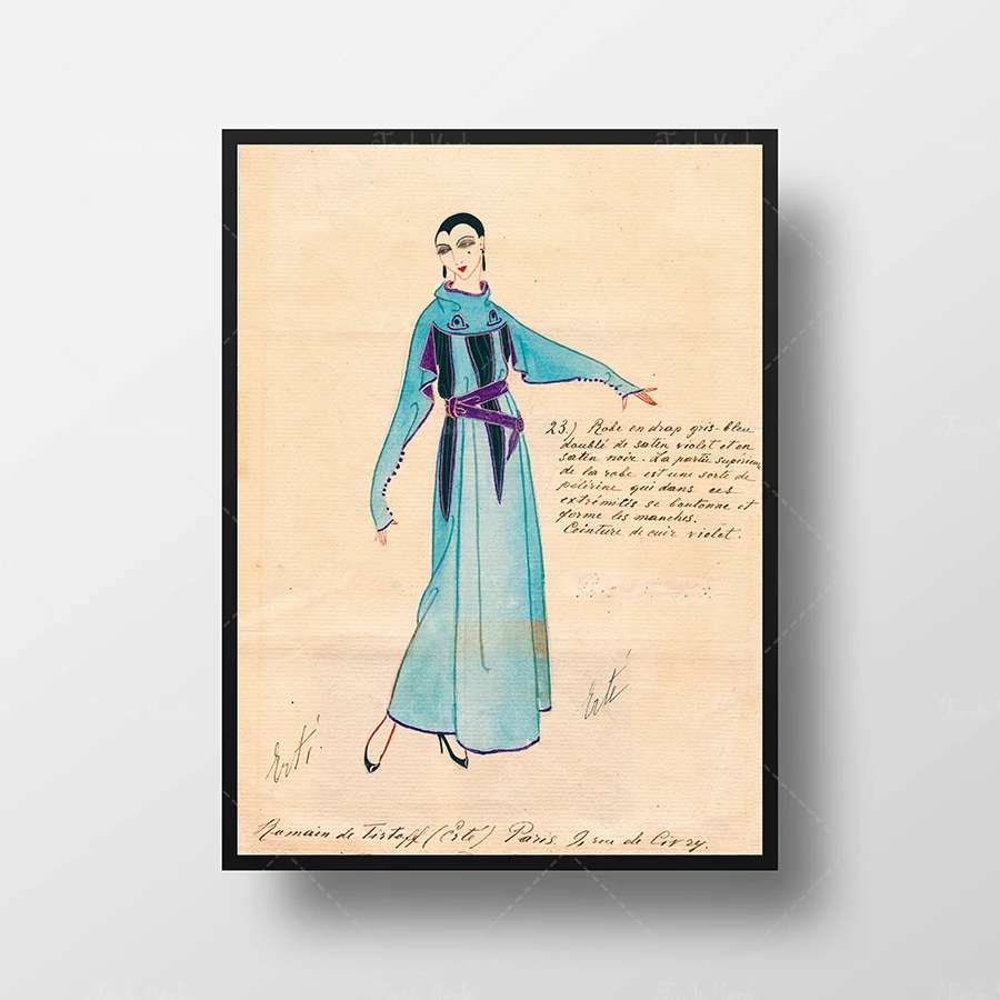 Erte Print • Erte Poster • Art Nouveau Print • Fashion illustration Print • Vintage Fashion Art • Fashion Wall Art • Art Decor