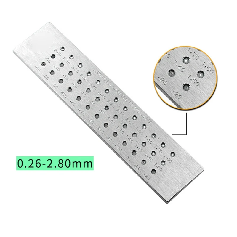 39 Holes 0.26-2.80mm DIY Wire Drawplate Tungsten Carbide Steel Jewelry Wire Round Draw Plate for Jewelry Making Tools